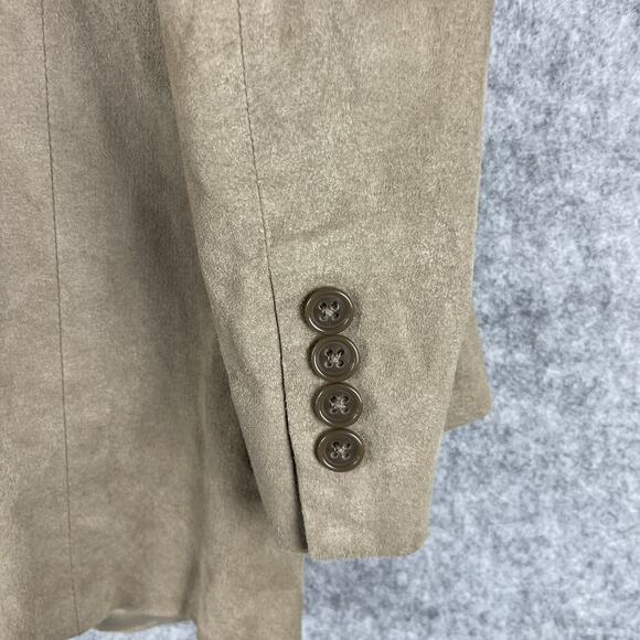 Vintage Christian Dior Monsieur Suede Blazer Sport Coat Mens 42R Beige 2 Button - Picture 13 of 16